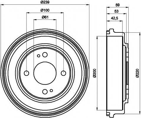 HELLA PAGID 8DT355301981 Тормозной барабан