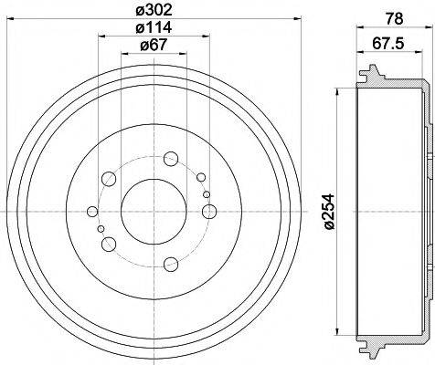 HELLA PAGID 8DT355302201 Тормозной барабан