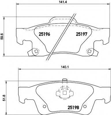 HELLA PAGID 8DB355020351 Комплект тормозных колодок, дисковый тормоз