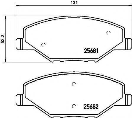 HELLA PAGID 8DB355020521 Комплект тормозных колодок, дисковый тормоз