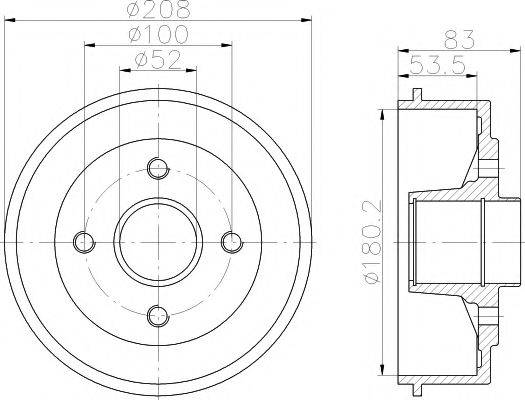 HELLA PAGID 8DT355302231 Тормозной барабан