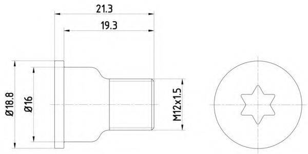 HELLA PAGID 8DZ355209051 Болт, диск тормозного механизма