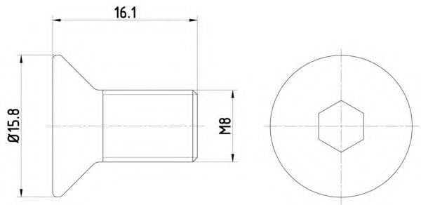 HELLA PAGID 8DZ355209061 Болт, диск тормозного механизма