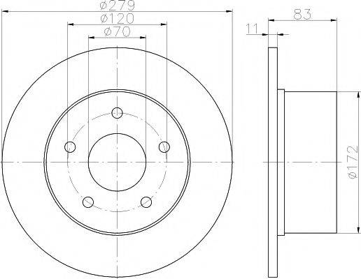 HELLA PAGID 8DD355119731 Тормозной диск