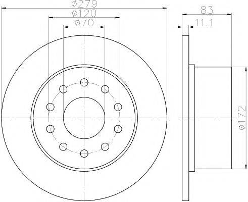 HELLA PAGID 8DD355119911 Тормозной диск