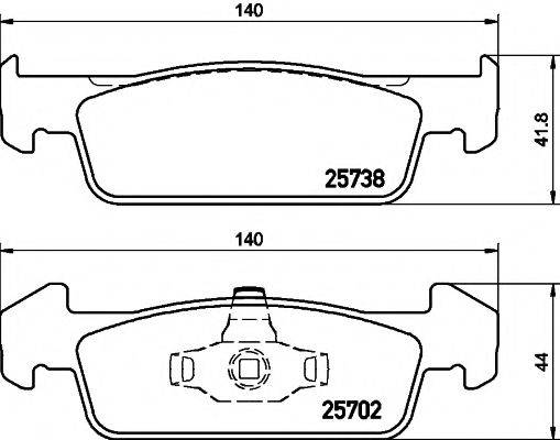 HELLA PAGID 8DB355020421 Комплект тормозных колодок, дисковый тормоз