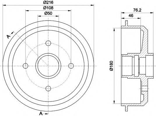 HELLA PAGID 8DT355300111 Тормозной барабан