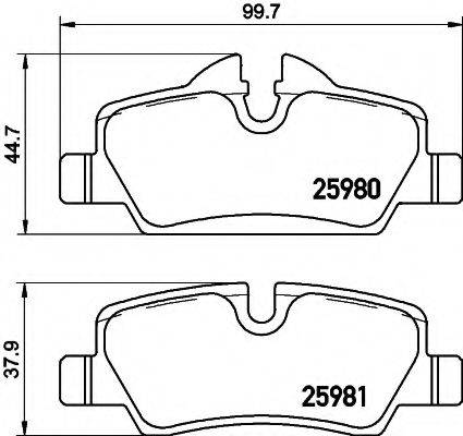 HELLA PAGID 8DB355021481 Комплект тормозных колодок, дисковый тормоз