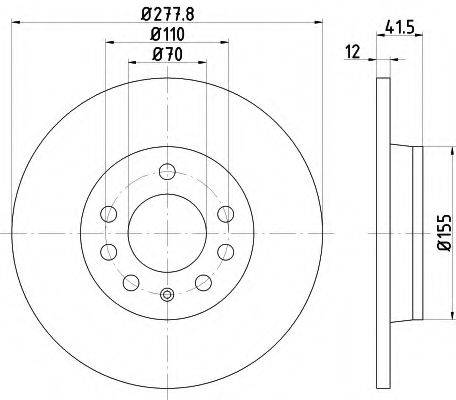 HELLA PAGID 8DD355122201 Тормозной диск