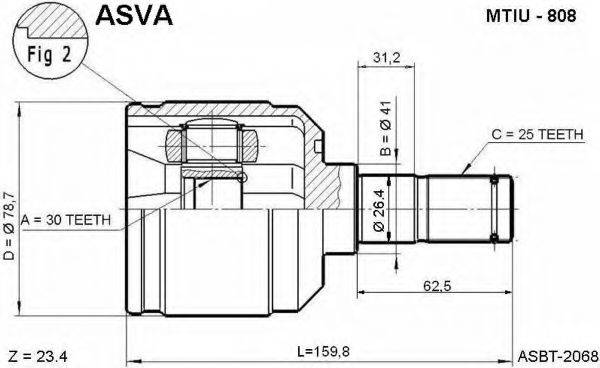 ASVA MTIU808 Шарнирный комплект, приводной вал
