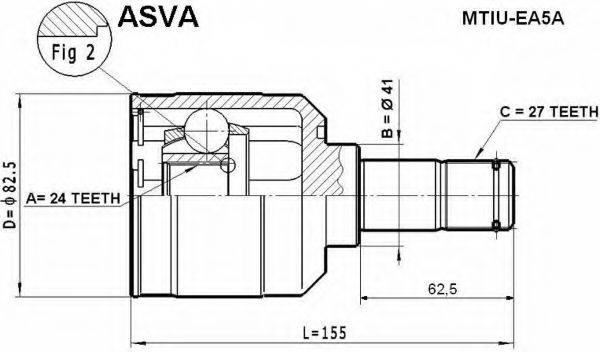 ASVA MTIUEA5A Шарнирный комплект, приводной вал