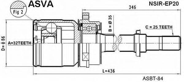 ASVA NSIREP20 Шарнирный комплект, приводной вал