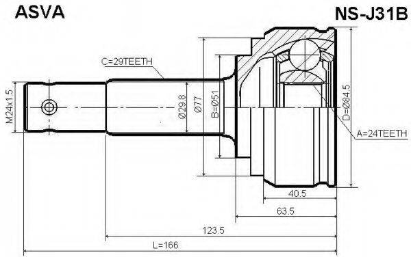 ASVA NSJ31B Шарнирный комплект, приводной вал