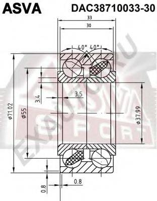 ASVA DAC3871003330 Подшипник ступицы колеса