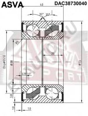 ASVA DAC38730040 Подшипник ступицы колеса