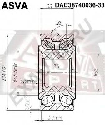 ASVA DAC3874003633 Подшипник ступицы колеса