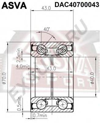 ASVA DAC40700043 Подшипник ступицы колеса