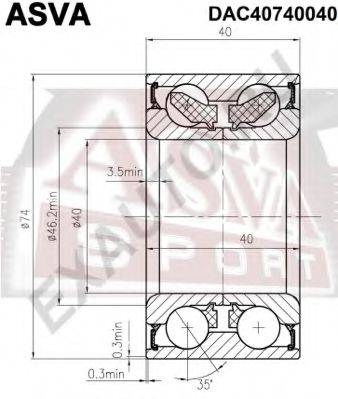 ASVA DAC40740040 Подшипник ступицы колеса