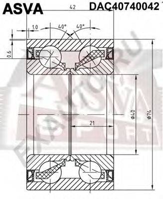 ASVA DAC40740042 Подшипник ступицы колеса