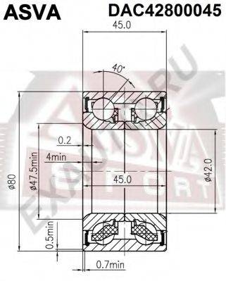 ASVA DAC42800045 Подшипник ступицы колеса