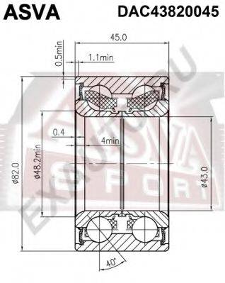 ASVA DAC43820045 Подшипник ступицы колеса