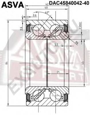 ASVA DAC4584004240 Подшипник ступицы колеса