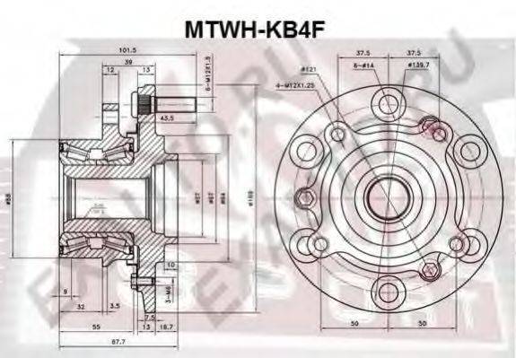 ASVA MTWHKB4F Ступица колеса