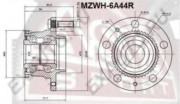 ASVA MZWH6A44R Ступица колеса