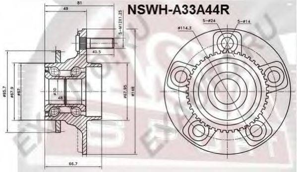 ASVA NSWHA33A44R Ступица колеса