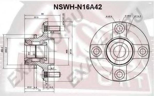 ASVA NSWHN16A42 Ступица колеса