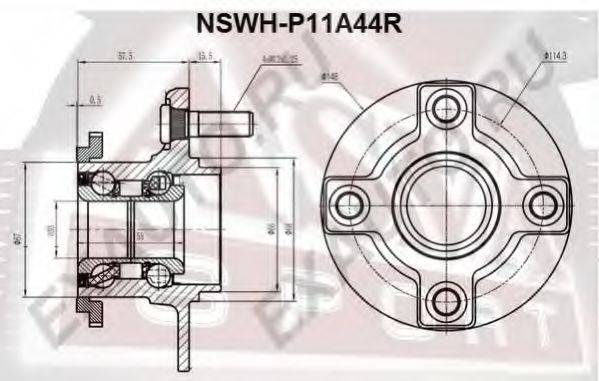 ASVA NSWHP11A44R Ступица колеса
