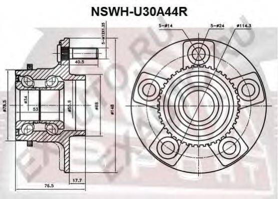 ASVA NSWHU30A44R Ступица колеса