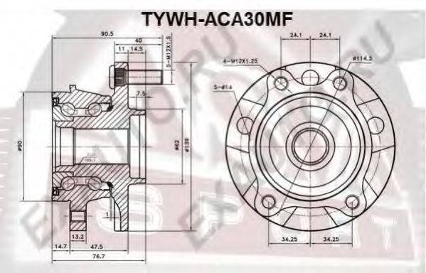 ASVA TYWHACA30MF Ступица колеса