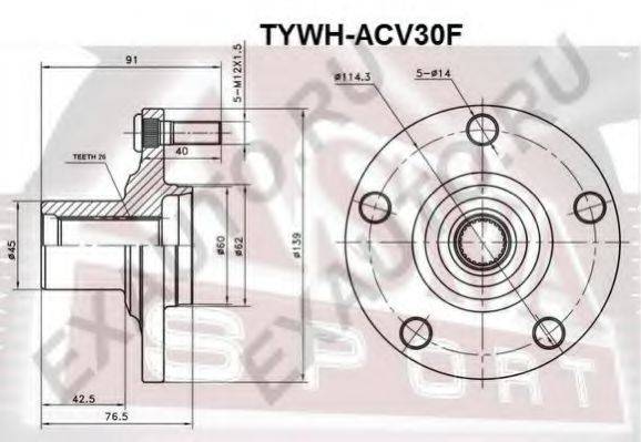 ASVA TYWHACV30F Ступица колеса