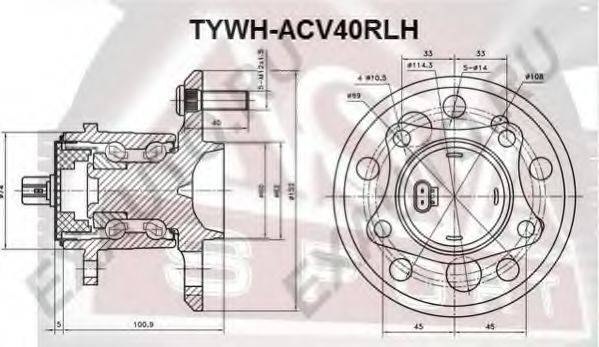 ASVA TYWHACV40RLH Ступица колеса