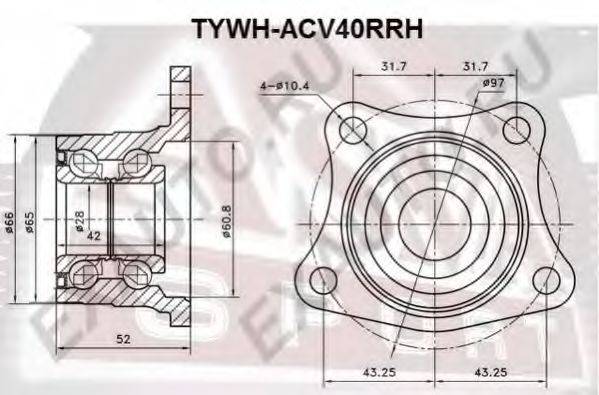 ASVA TYWHAE100R Ступица колеса