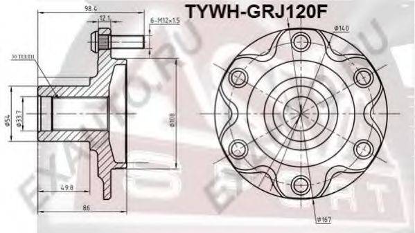 ASVA TYWHGRJ120F Ступица колеса