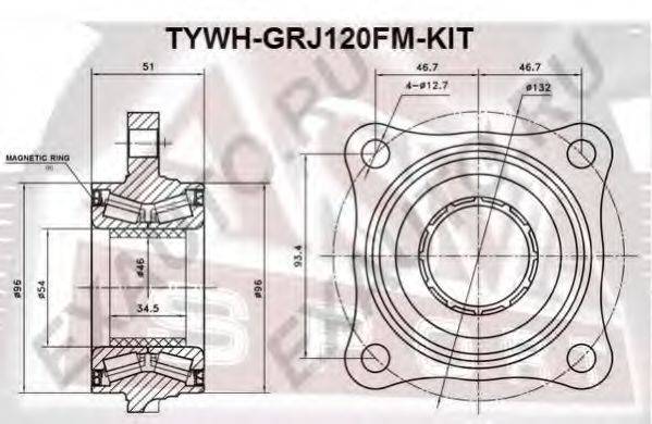 ASVA TYWHGRJ120FMKIT Ступица колеса