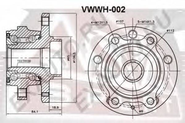 ASVA VWWH002 Ступица колеса