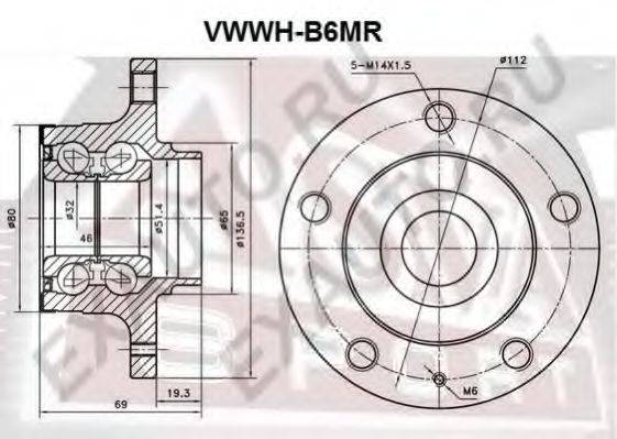 ASVA VWWHB6MR Ступица колеса