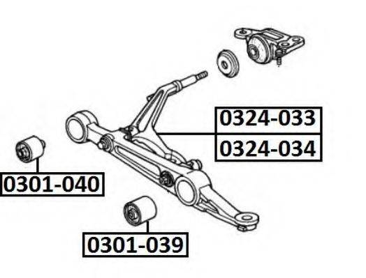 ASVA 0301039 Подвеска, рычаг независимой подвески колеса