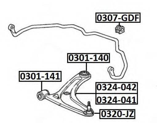 ASVA 0320JZ Несущий / направляющий шарнир