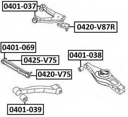 ASVA 0420V87R Несущий / направляющий шарнир