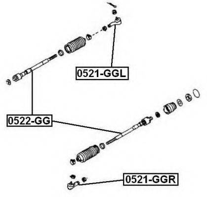 ASVA 0521GGR Наконечник поперечной рулевой тяги