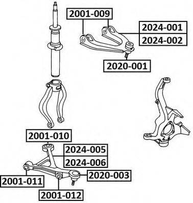 ASVA 2024001 Рычаг независимой подвески колеса, подвеска колеса