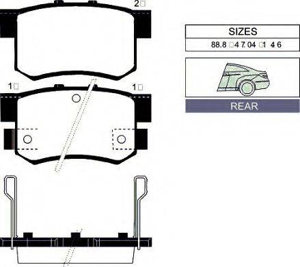 GOODWILL 2038R Комплект тормозных колодок, дисковый тормоз