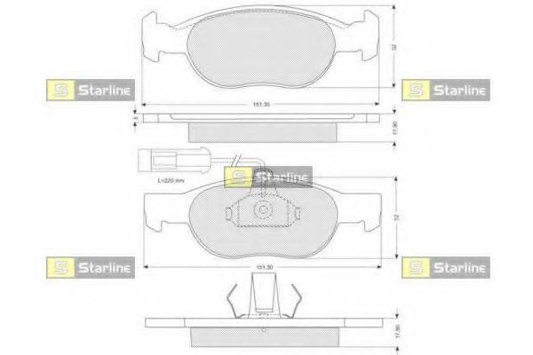 STARLINE BDS058 Комплект тормозных колодок, дисковый тормоз