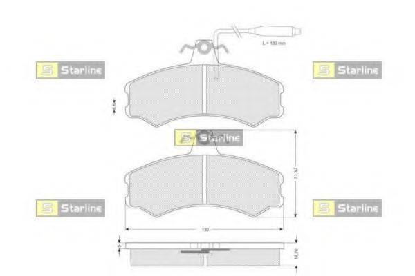 STARLINE BDS108 Комплект тормозных колодок, дисковый тормоз