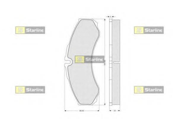 STARLINE BDS180 Комплект тормозных колодок, дисковый тормоз