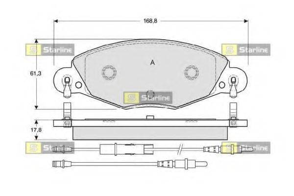 STARLINE BDS346 Комплект тормозных колодок, дисковый тормоз